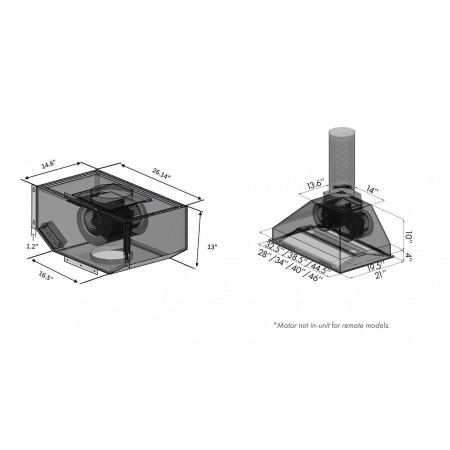ZLINE 40" Remote Blower 400 CFM Range Hood Insert, 721-RS-40-400