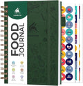 Clever Fox Food Journal Spiral - Daily Food Diary, Meal Prep Planner to Track Calories & Nutrients, Weight Loss Tracker Notebook (Forest Green)