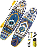 YASKA Inflatable Stand Up Paddle Board - 11ft Extra Wide Paddleboard with Premium SUP Board Accessories,Camera Mount,Non-Slip EVA Deck,5 Handles,Youth/Adult