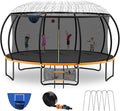 Trampoline 8FT 10FT 12FT 14FT 16FT, Outdoor Trampolines for Kids and Adults, Recreational Trampoline with Enclosure Net & Ladder, Round Trampoline ASTM Approved, 400/450LBS Weight Capacity