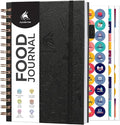 Clever Fox Food Journal Spiral - Daily Food Diary, Meal Prep Planner to Track Calories & Nutrients, Weight Loss Tracker Notebook (Black)