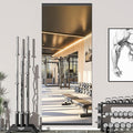 Hasipu 94''x39'' Home Gym Mirror Large Full Length Wall Mounted Full Body Mirror for Yoga Dance Fitness Exercise Studio Bedroom Garage, Frameless Tempered Glass Workout Mirrors Black Rectangular