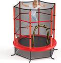 GYMAX Toddler Trampoline, 55” Trampoline for Kids with Bottom-to-Top All-Round Enclosure Net & Seamless Jumping Mat, ASTM Approved Easy Assembly Kids Mini Trampolines Indoor/Outdoor