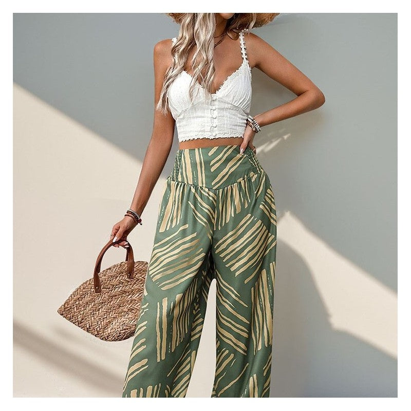 Floral Print Split Hem Leisure Pants