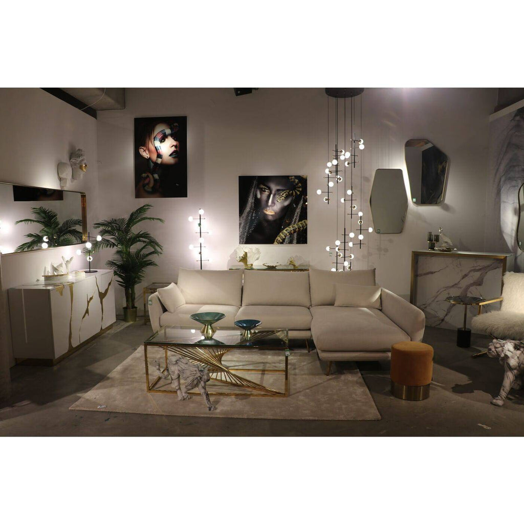 Wall Mirror Shape Brass 64x95cm