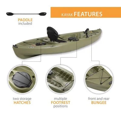 Lifetime Tamarack Angler 100 Fishing Kayak (Paddle Included)