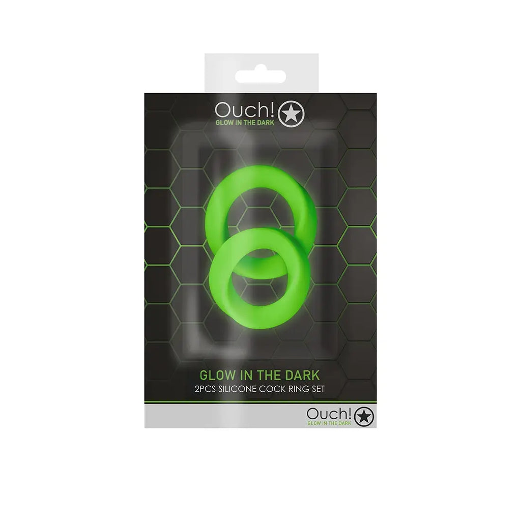 Cock Ring Set - Glow in the Dark - 2 Pcs