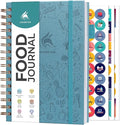 Clever Fox Food Journal Spiral - Daily Food Diary, Meal Prep Planner to Track Calories & Nutrients, Weight Loss Tracker Notebook (Aquamarine)