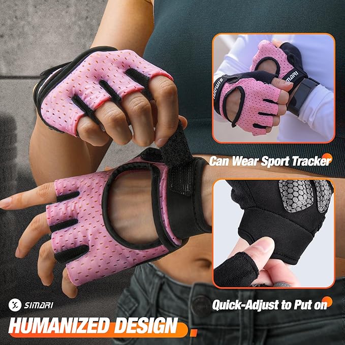 SIMARI Breathable Workout Gloves for Men and Women, Padded Weight Lifting Gloves with Great Grip, Full Palm Protection for Gym Training, Cycling, Weightlifting, Exercise, Crossfit, Climbing