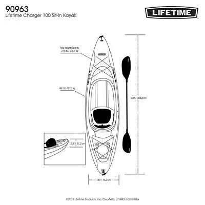 Lifetime Charger 100 Sit-In Kayak (Paddle Included)