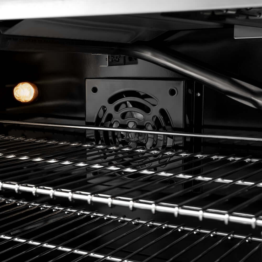 ZLINE 36"Classic Gas Range, Convection Gas Oven, DuraSnow® Stainless Steel, White Matte Door Polished Gold CGRSZ-WM-36-G