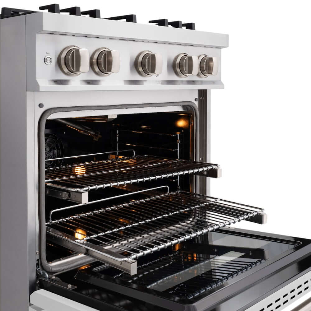 ZLINE 30"Classic Gas Range, Convection Gas Oven, Stainless Steel, White Matte Door CGR-WM-30