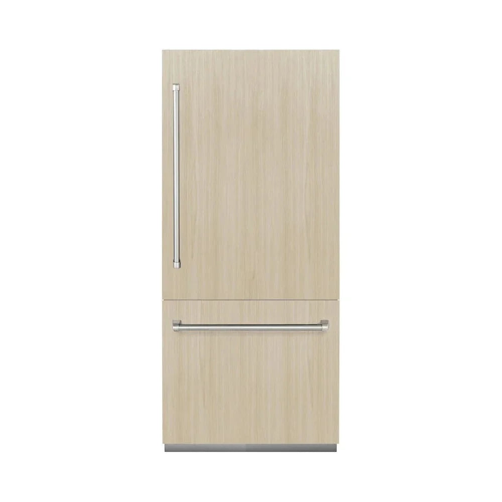 ZLINE 36" Panel Ready Built-In Bottom Freezer Refrigerator,Water Dispenser, Ice Maker,Graphite Gray GRBIT-36