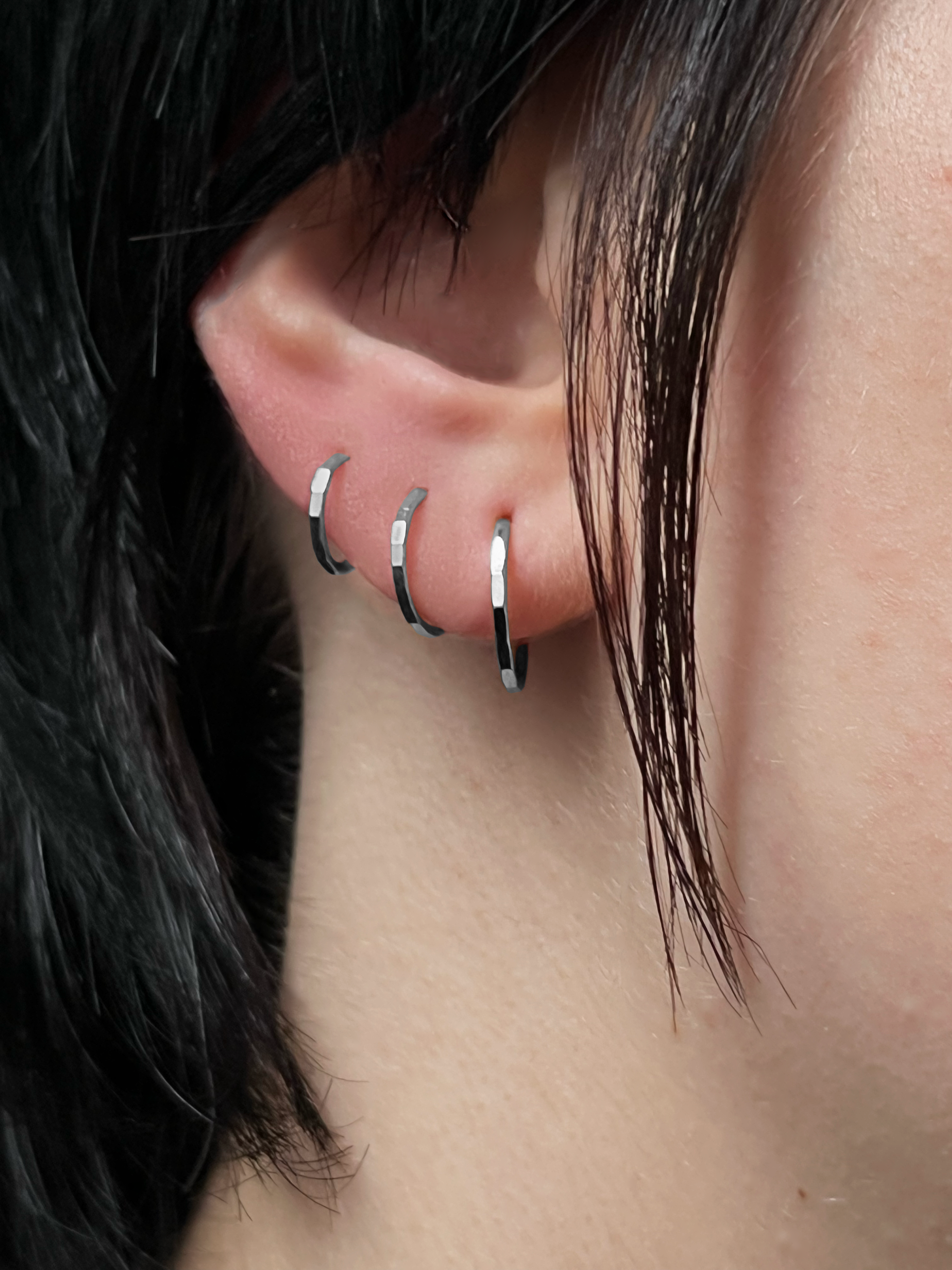 Mini Faceted Earring  - 3 Sizes