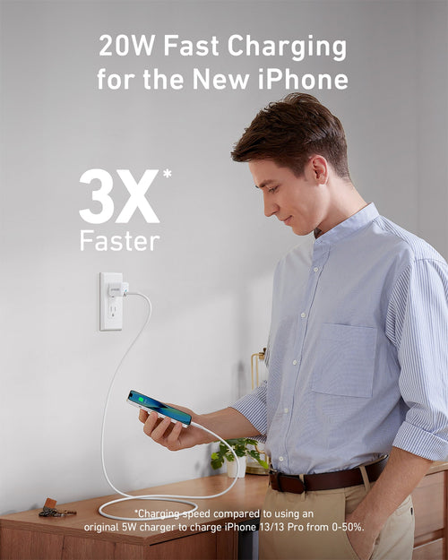 Anker <b>511</b> Charger (Nano) with USB-C to Lightning Cable