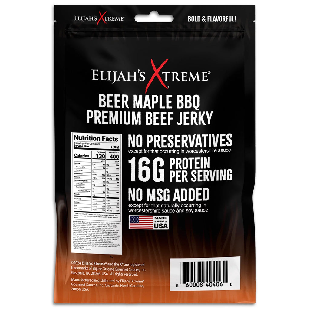 Beer Maple BBQ Beef Jerky - 6 bags (1lb)