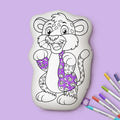 10" Cheetah Coloring Pillow