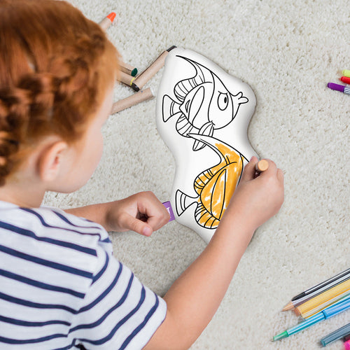 10" Fish Coloring Pillow