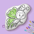 10" Butterfly Cartoon Coloring Pillow