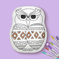 10" Owl Coloring Pillow