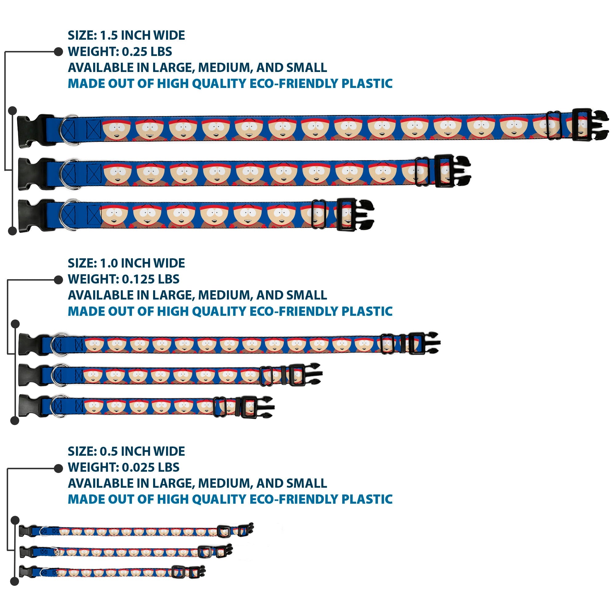 Plastic Clip Collar - South Park Stan Expressions Blue