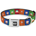 SOUTH PARK Title Logo Full Color Black/White Seatbelt Buckle Collar - South Park Boys Pose Blocks Multi Color