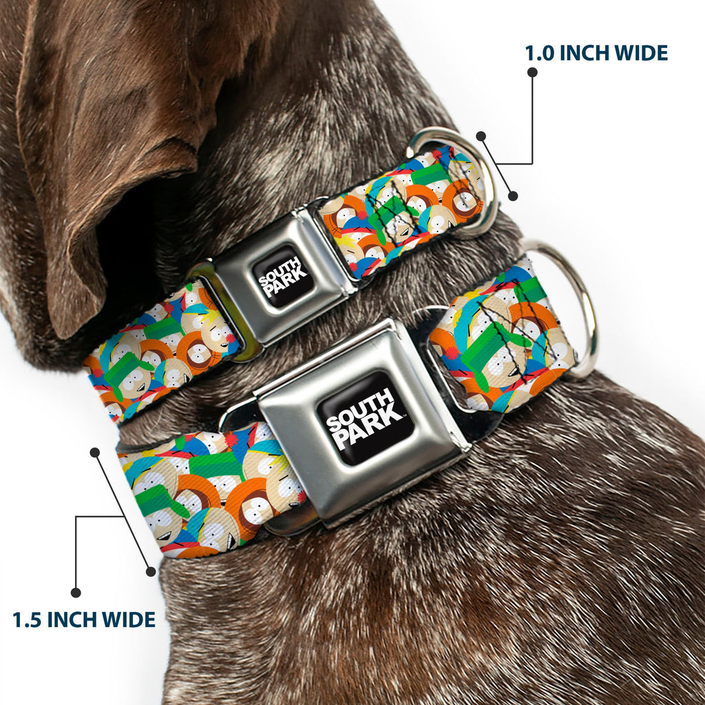 SOUTH PARK Title Logo Full Color Black/White Seatbelt Buckle Collar - South Park Boys Expressions Stacked