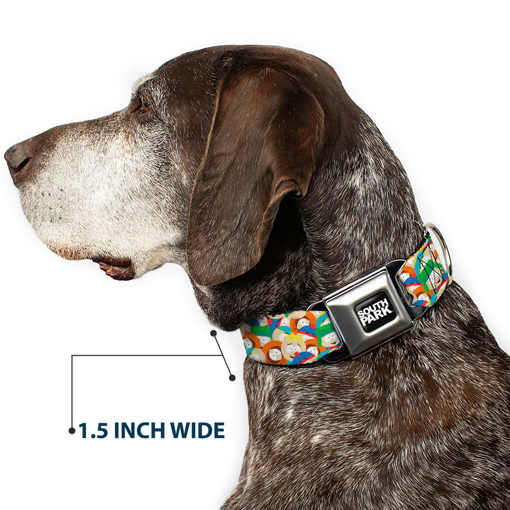 SOUTH PARK Title Logo Full Color Black/White Seatbelt Buckle Collar - South Park Boys Expressions Stacked