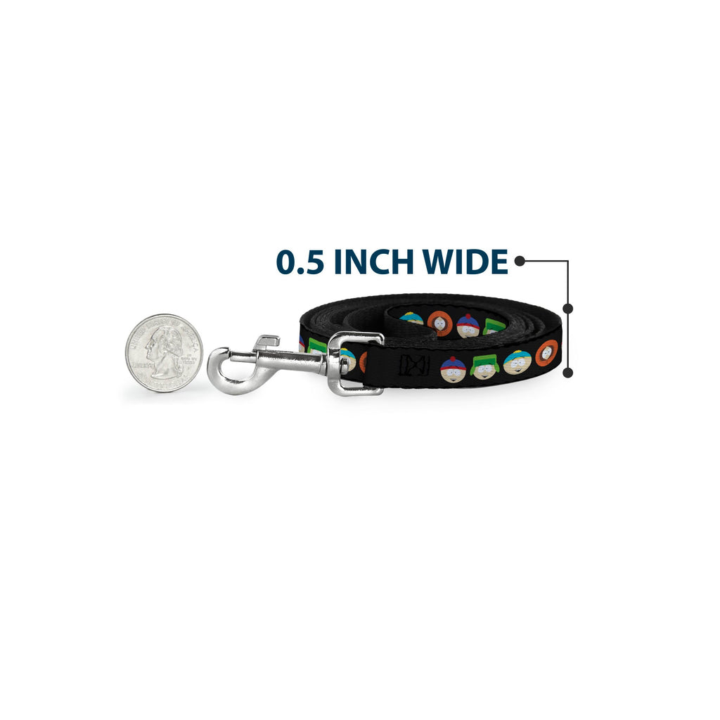 Dog Leash - South Park Boys Face Repeat Black
