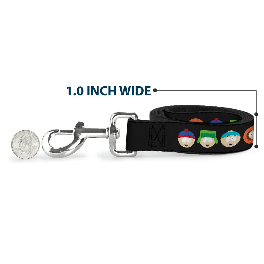 Dog Leash - South Park Boys Face Repeat Black