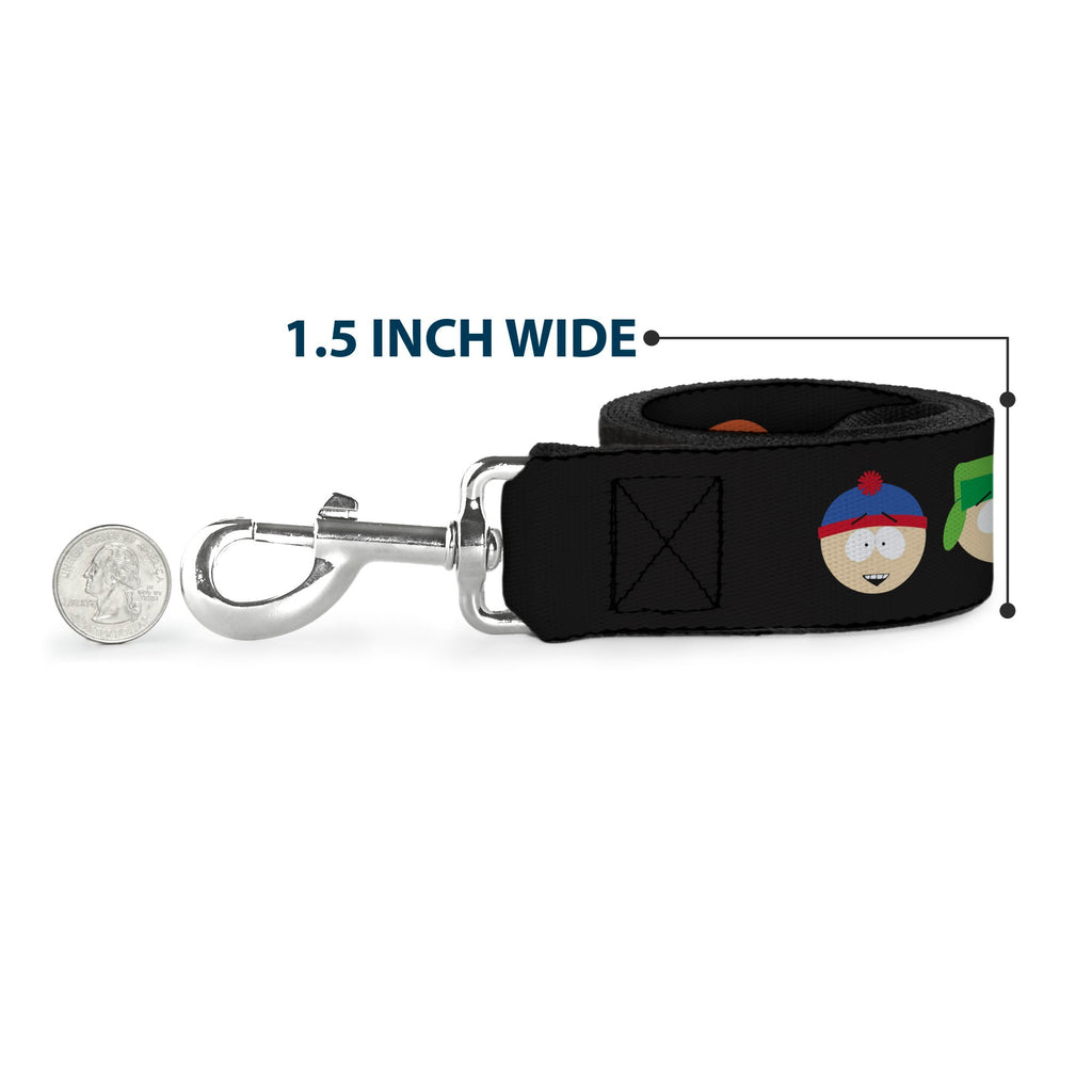 Dog Leash - South Park Boys Face Repeat Black
