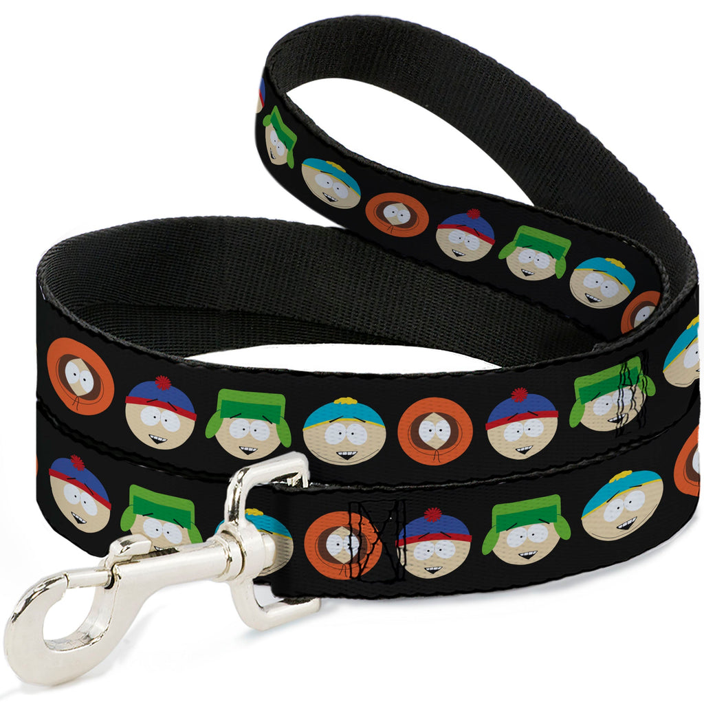Dog Leash - South Park Boys Face Repeat Black