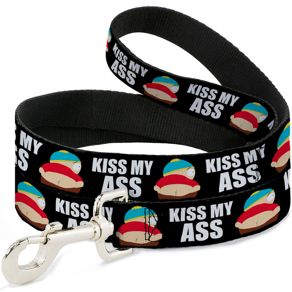 Dog Leash - South Park Cartman Pants KISS MY ASS Pose Black/White