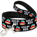 Dog Leash - South Park Cartman Pants KISS MY ASS Pose Black/White