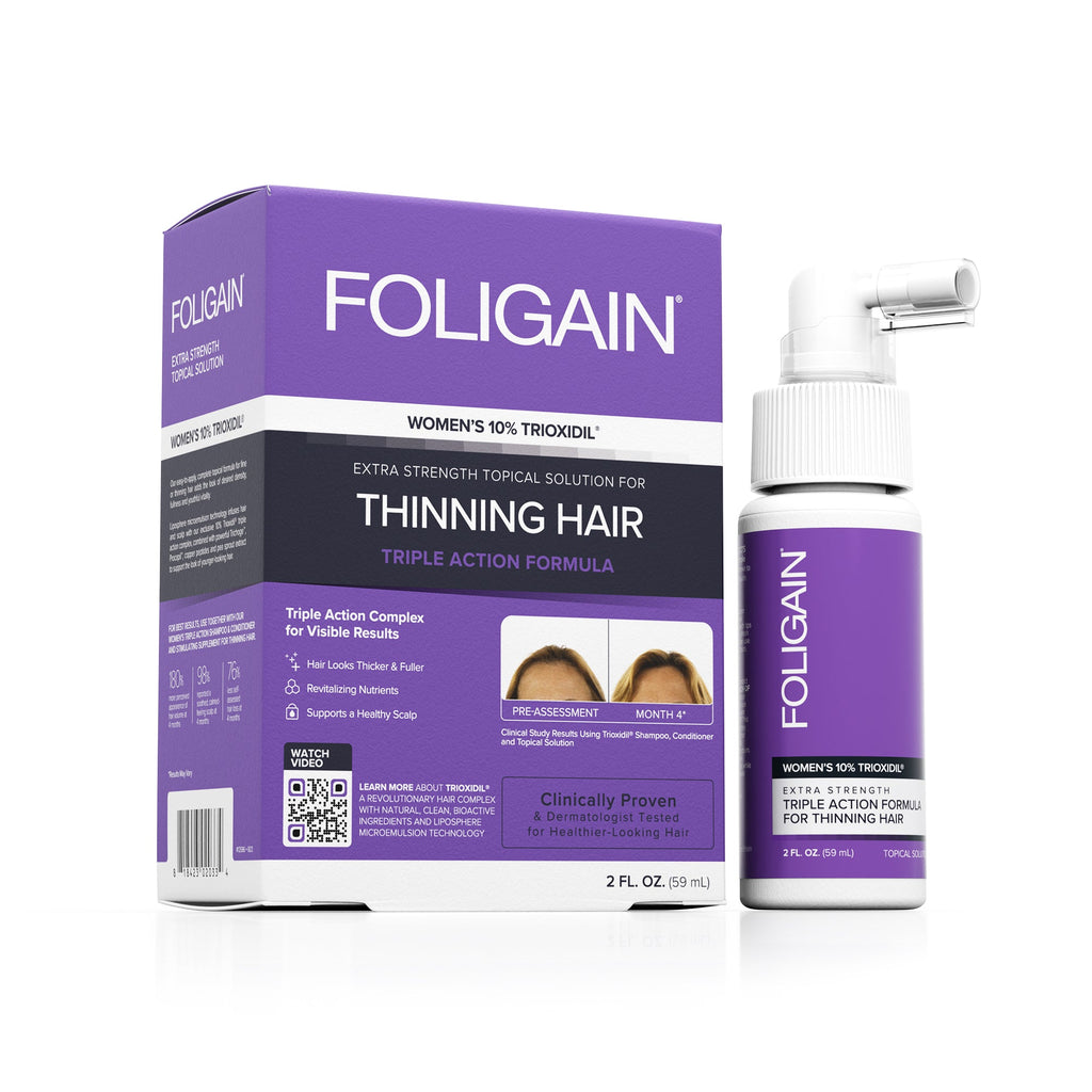 FOLIGAIN Triple Action Complete Formula For Thinning Hair For Women with 10% TRIOXIDIL®