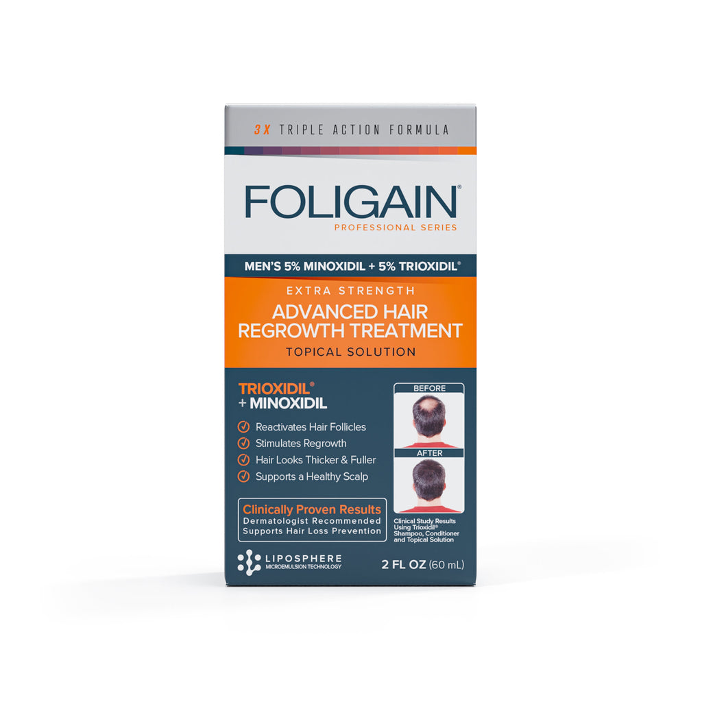 FOLIGAIN Advanced Hair Regrowth For Men 5% Minoxidil + 5% TRIOXIDIL®