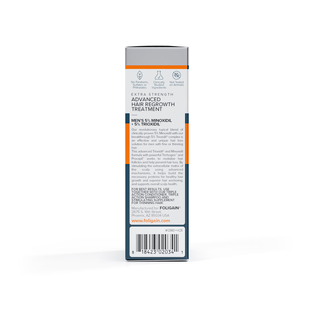 FOLIGAIN Advanced Hair Regrowth For Men 5% Minoxidil + 5% TRIOXIDIL®