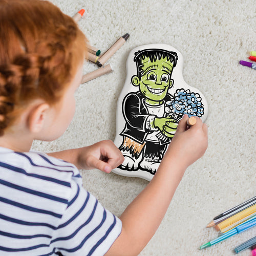 10" Halloween Frankenstein Coloring Pillow