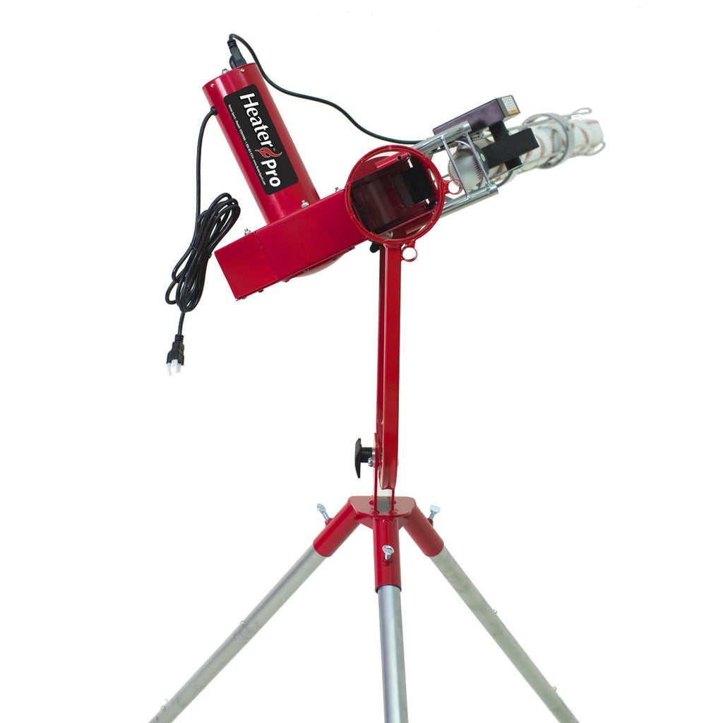 Heater Pro Pitching Machine w/ Feeder & Xtender 24' Batting Cage