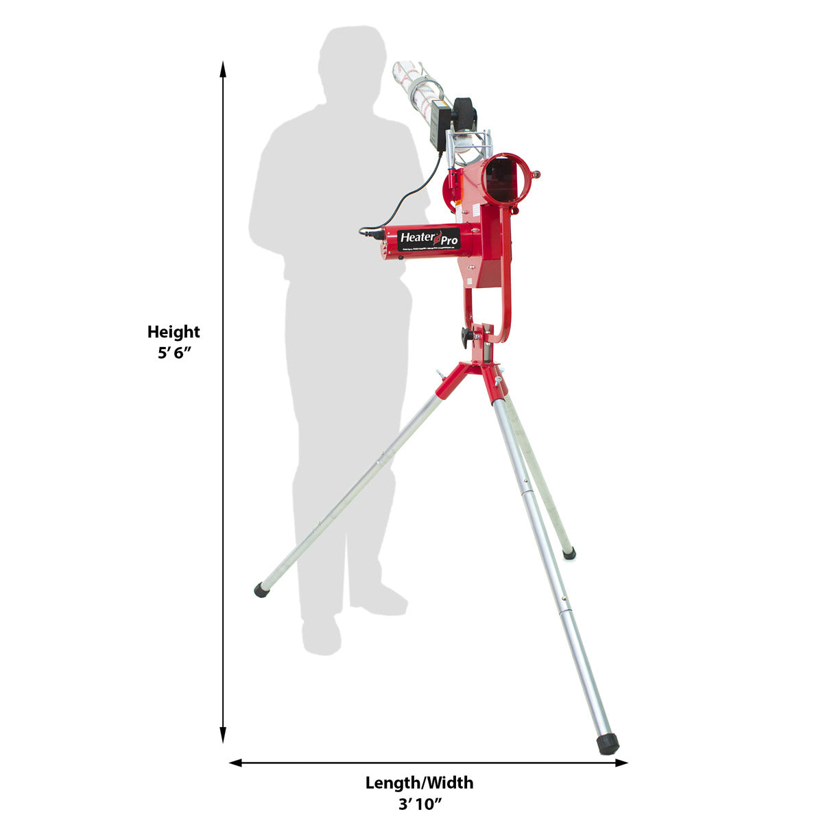 Heater Pro Pitching Machine w/ Feeder & Xtender 24' Batting Cage