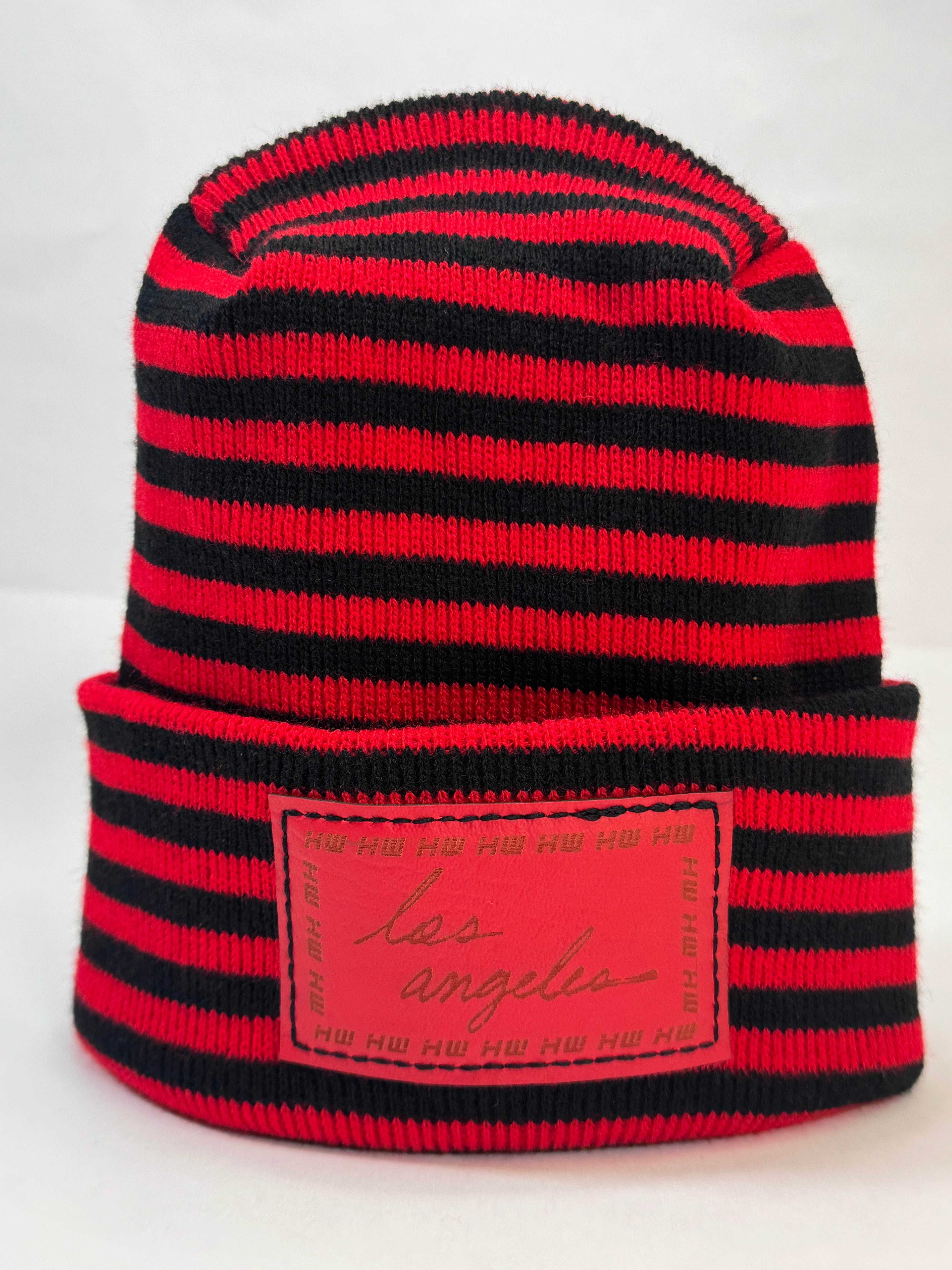 Haakwear Los Angeles Beanie - Made in USA Hats (Limited Edition) - Black / Red RoRo
