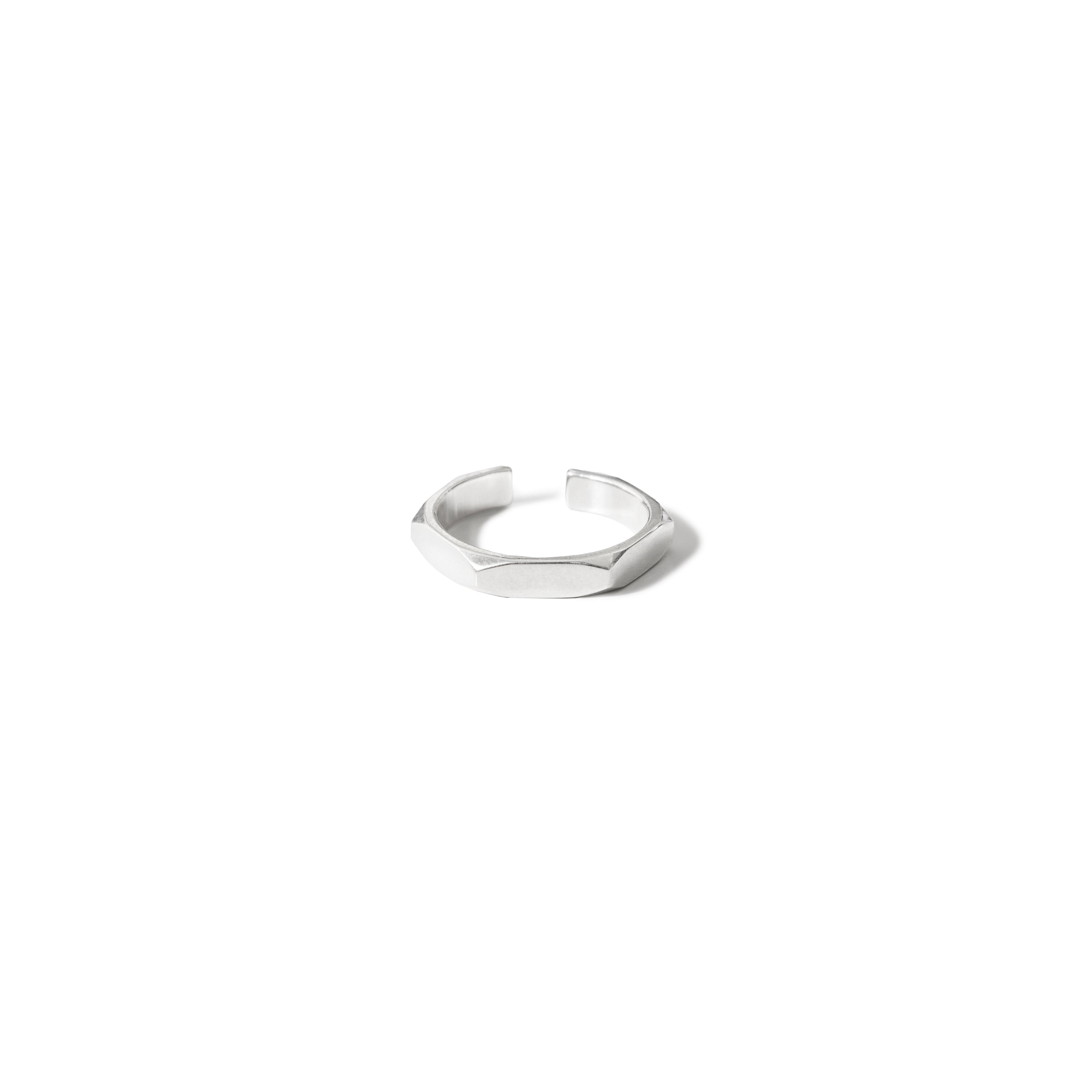 Hex Ring Narrow- 935 Silver