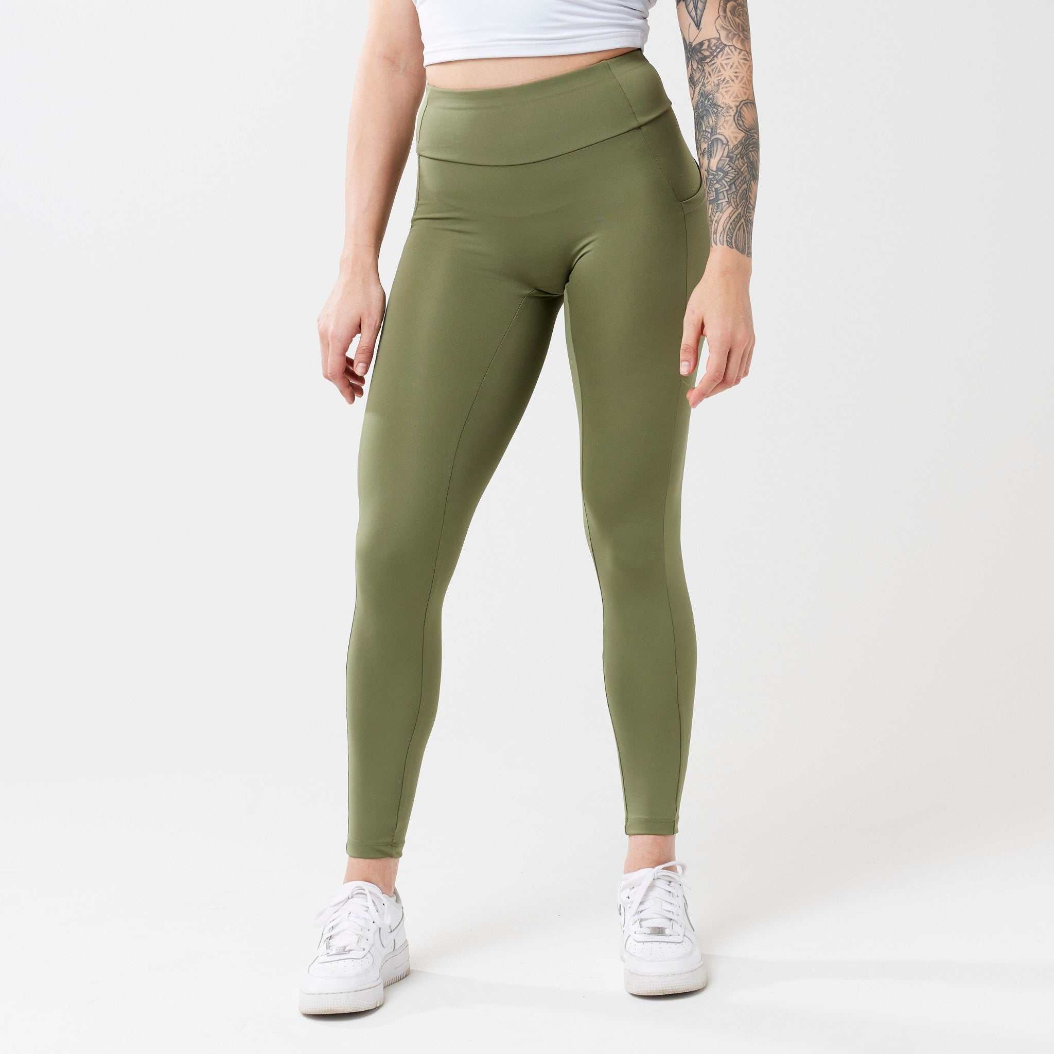 High-Rise with Pocket Leggings - Sage