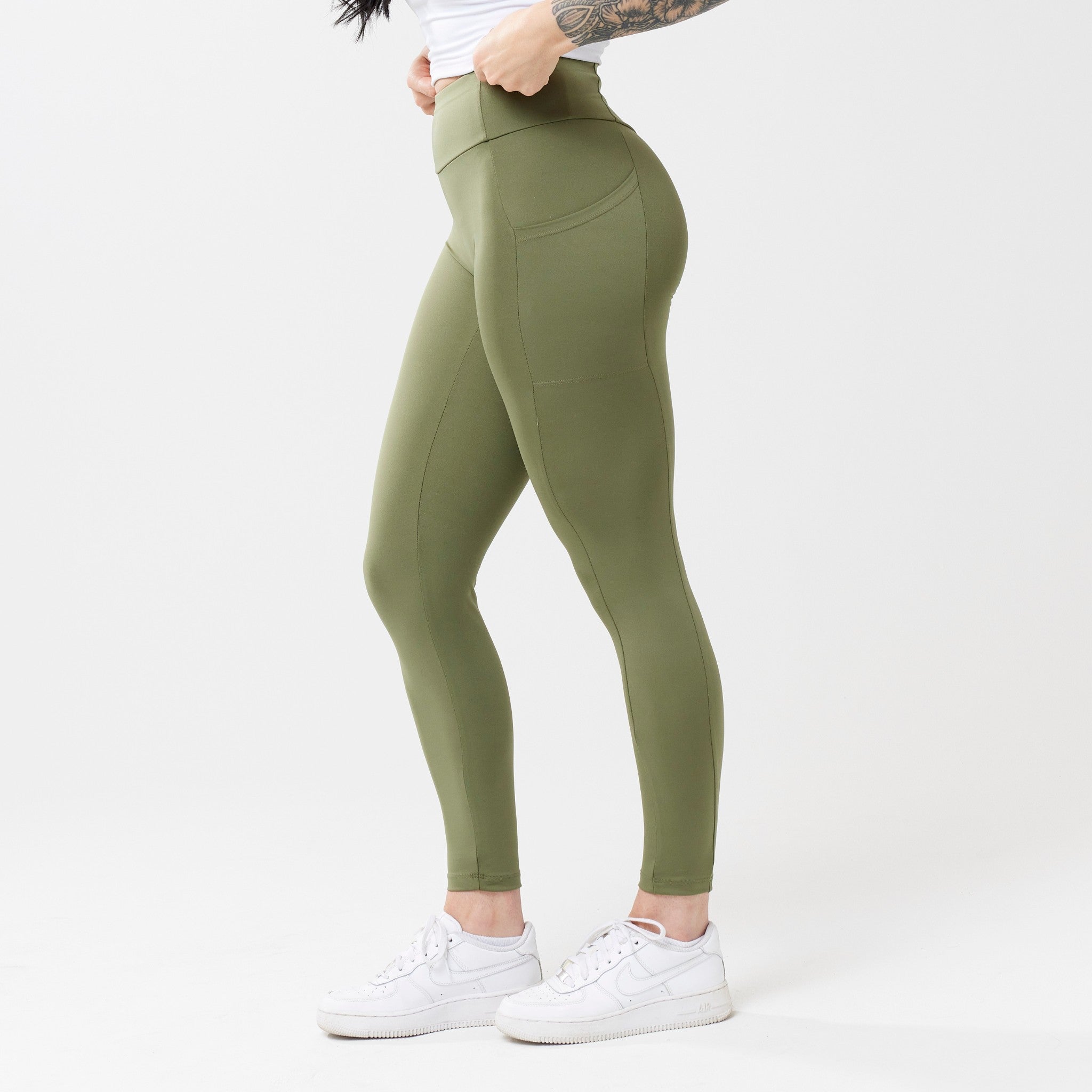 High-Rise with Pocket Leggings - Sage