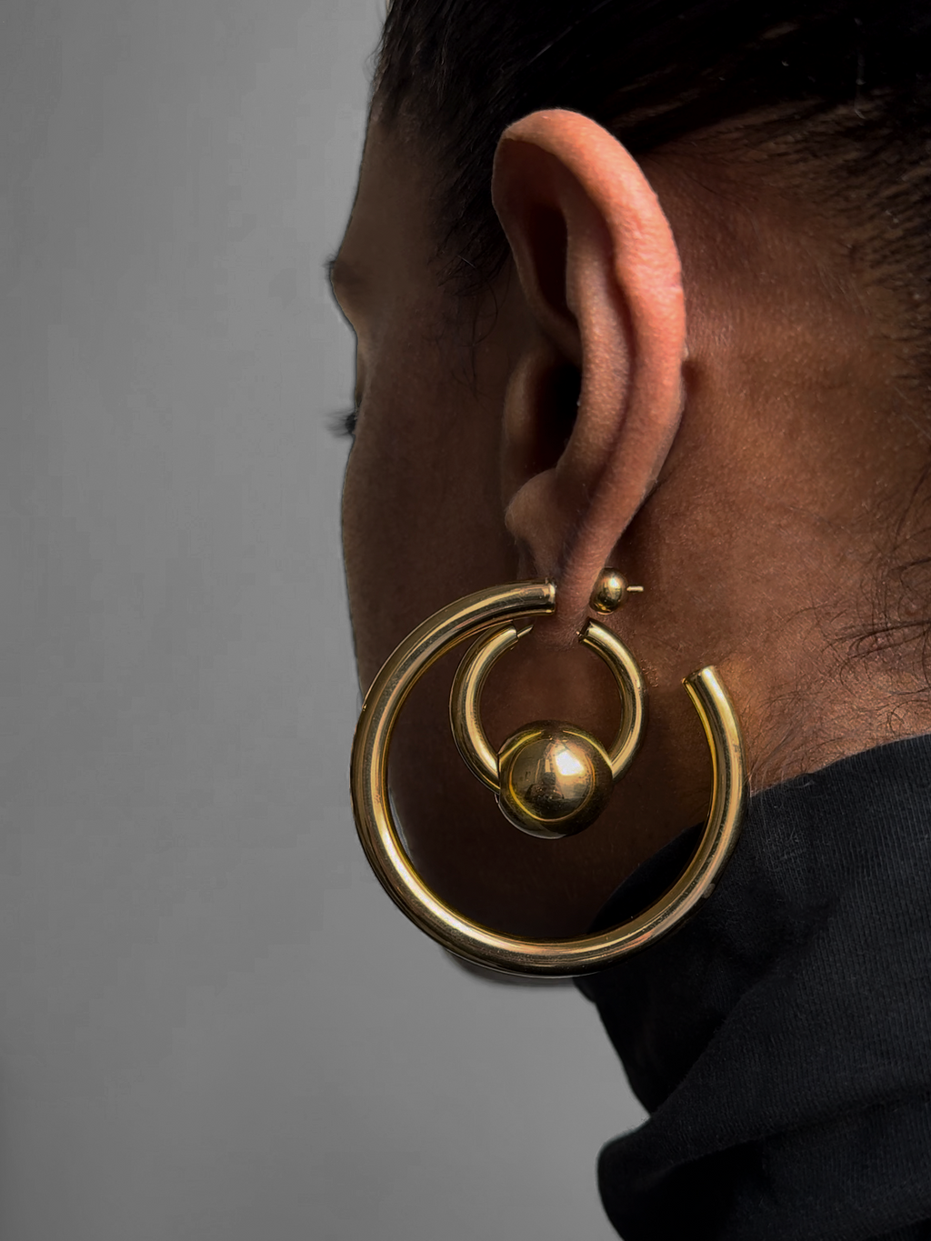 Hollow Hoop Bead Earring