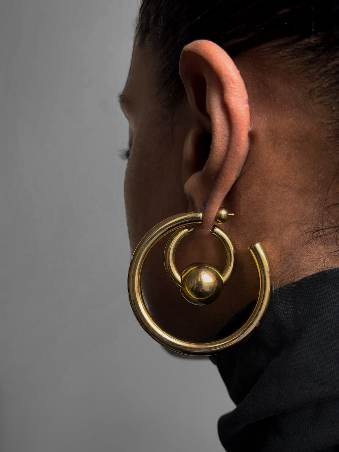 Hollow Hoop Bead Earring