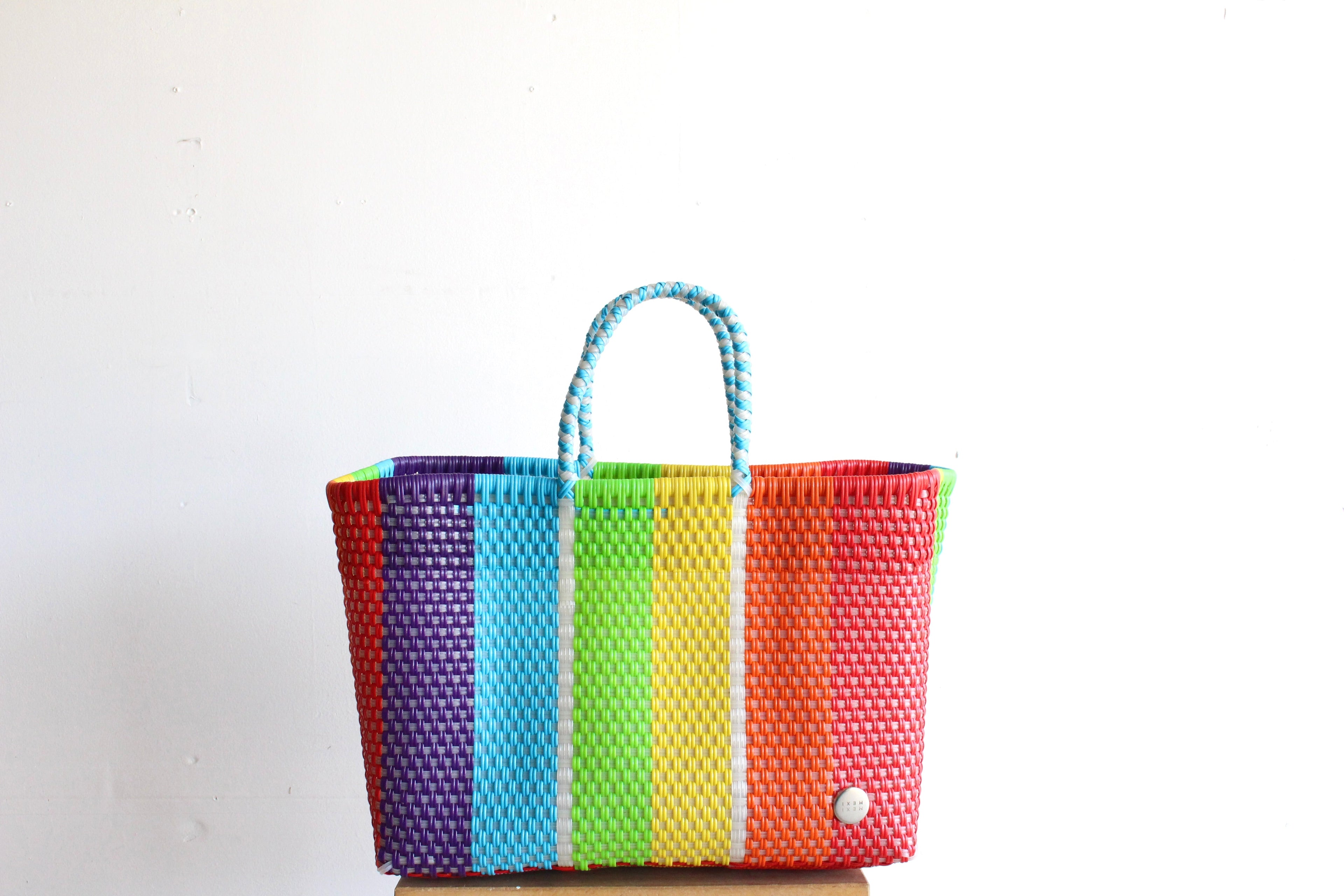 MexiMexi “Arcoíris” Tote – Oversized Rainbow Market Bag – Handmade in Mexico