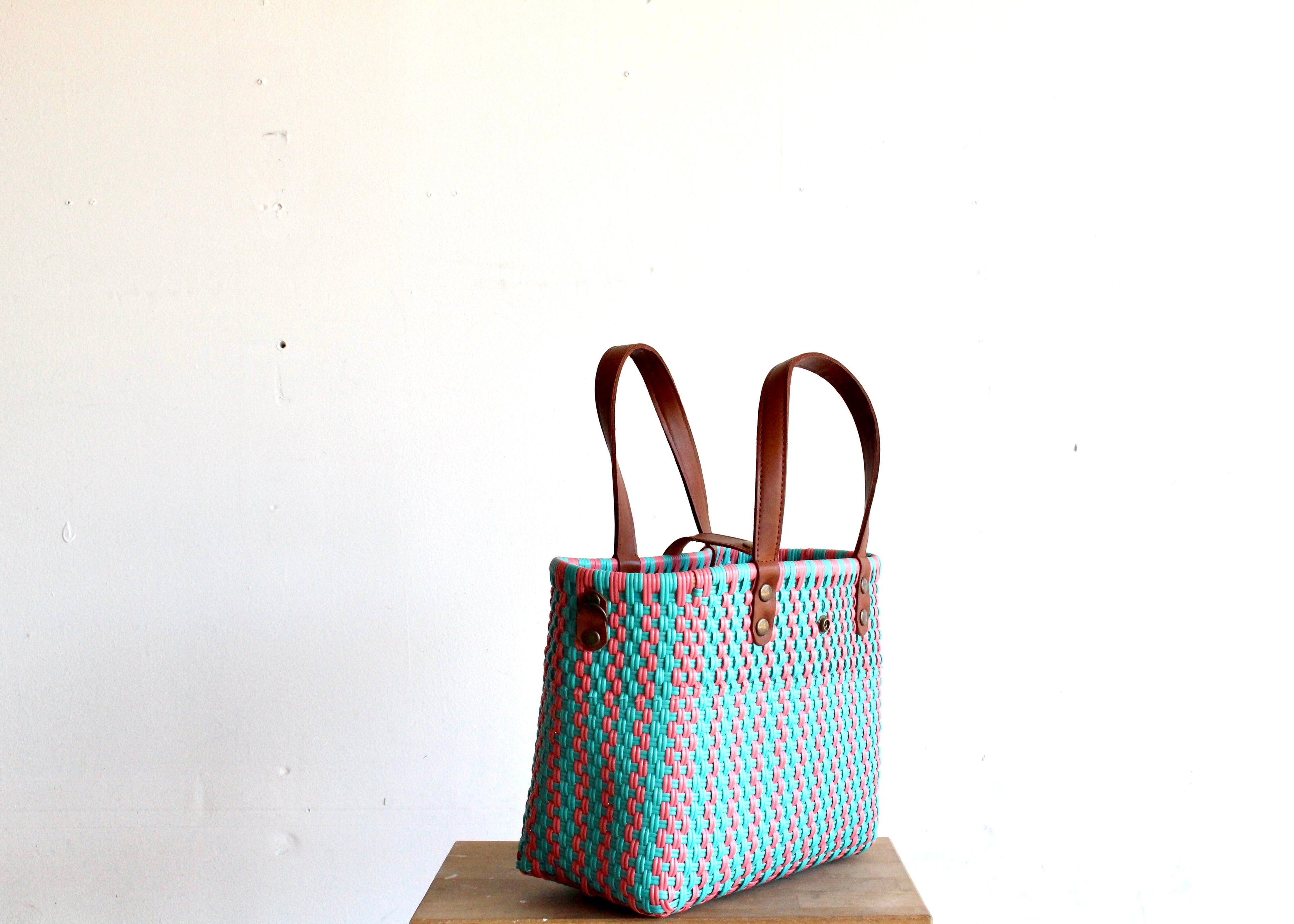 Aqua & Pink Purse bag by MexiMexi