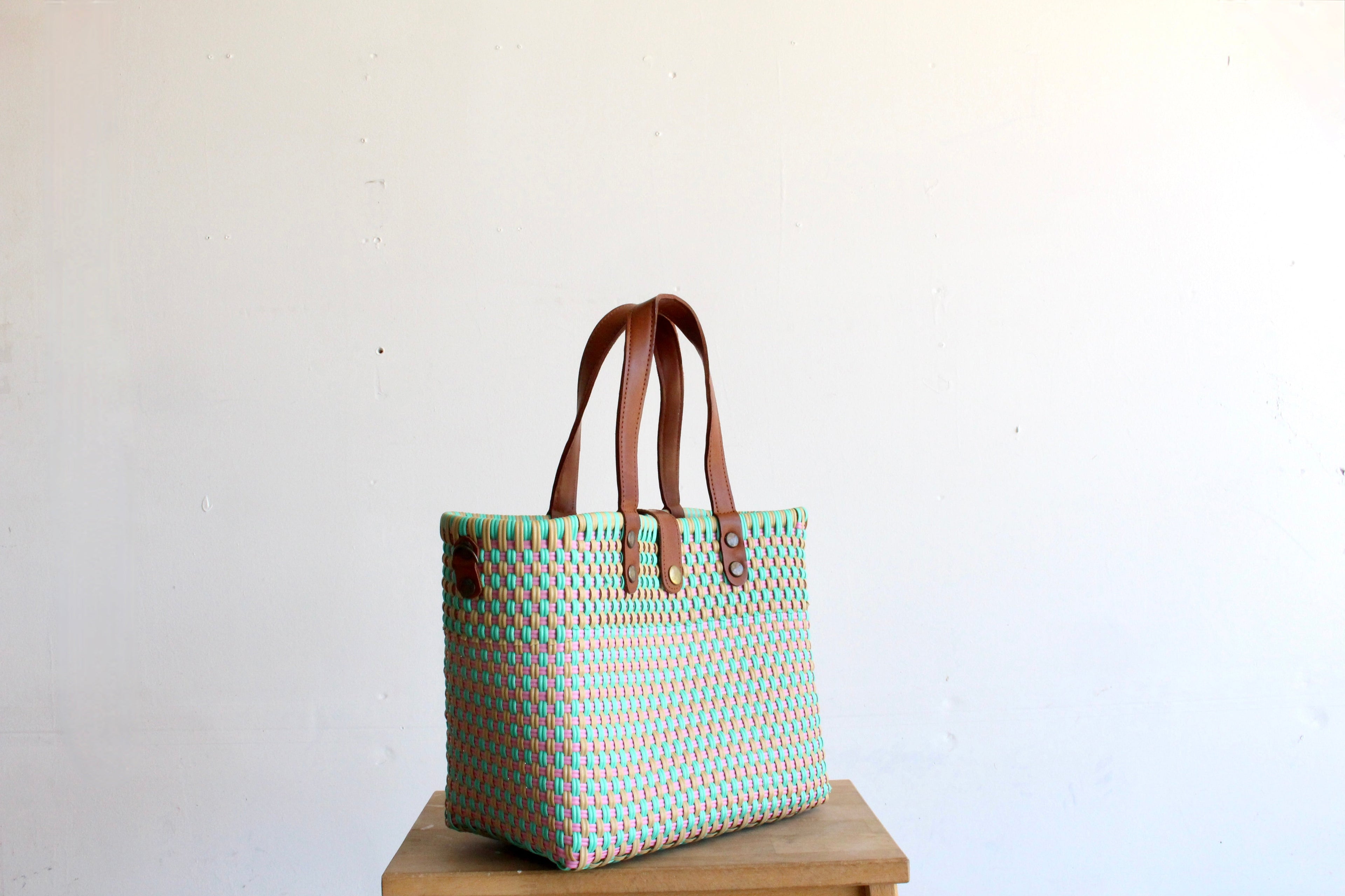 Caramel, Pink & Teal Purse bag by MexiMexi