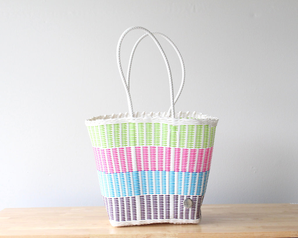 White with pastels colors MexiMexi Tote